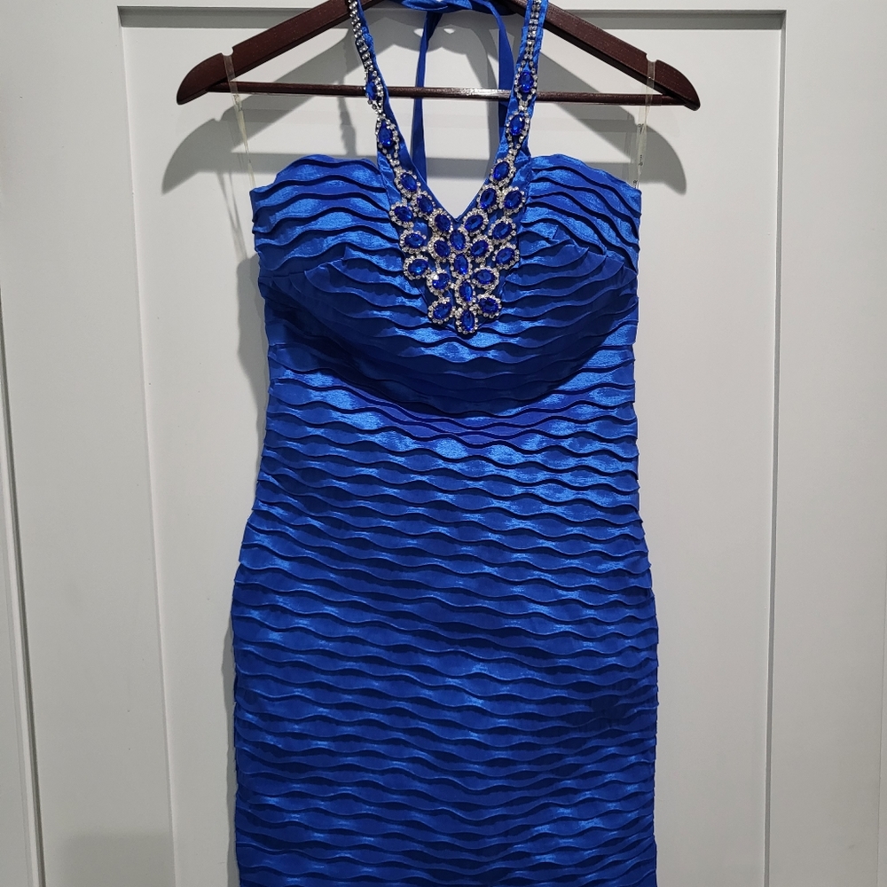 Woman's blue dress